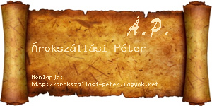 Árokszállási Péter névjegykártya