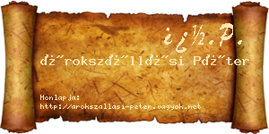 Árokszállási Péter névjegykártya